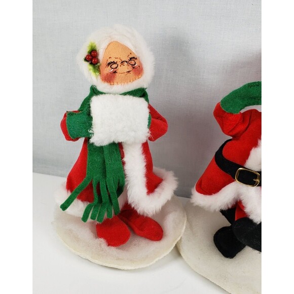 Annalee Dolls  Mr & Mrs Santa 1990 approx. 8" Tall - Picture 2 of 13